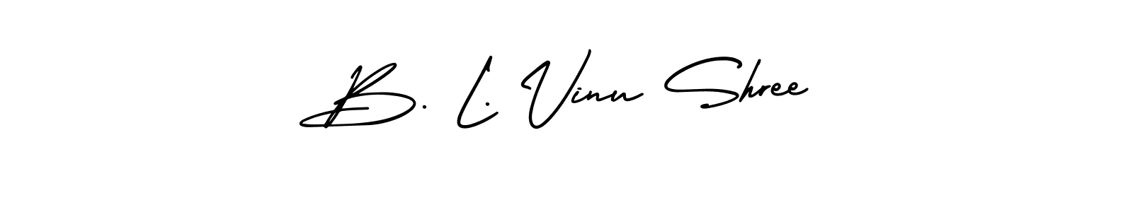 B. L. Vinu Shree stylish signature style. Best Handwritten Sign (AmerikaSignatureDemo-Regular) for my name. Handwritten Signature Collection Ideas for my name B. L. Vinu Shree. B. L. Vinu Shree signature style 3 images and pictures png