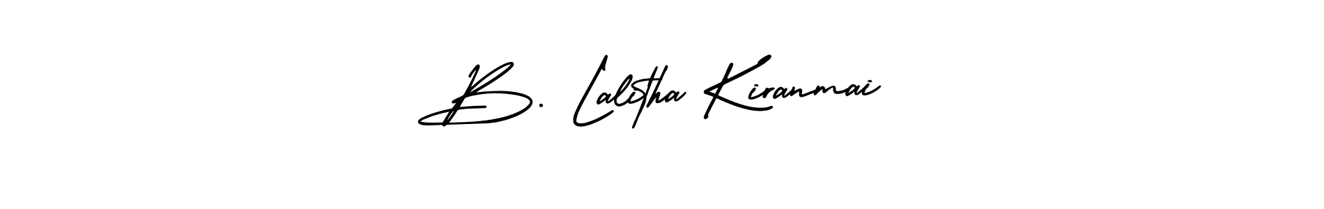 Use a signature maker to create a handwritten signature online. With this signature software, you can design (AmerikaSignatureDemo-Regular) your own signature for name B. Lalitha Kiranmai. B. Lalitha Kiranmai signature style 3 images and pictures png