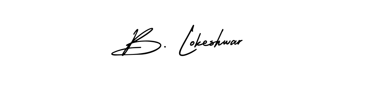 This is the best signature style for the B. Lokeshwar name. Also you like these signature font (AmerikaSignatureDemo-Regular). Mix name signature. B. Lokeshwar signature style 3 images and pictures png
