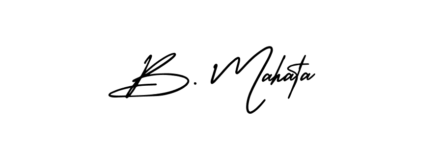 How to make B. Mahata name signature. Use AmerikaSignatureDemo-Regular style for creating short signs online. This is the latest handwritten sign. B. Mahata signature style 3 images and pictures png