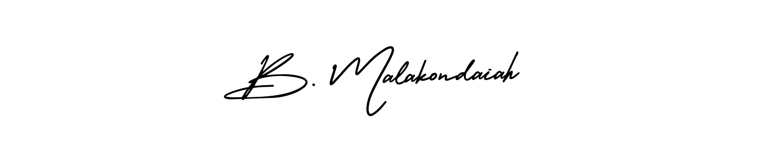 You should practise on your own different ways (AmerikaSignatureDemo-Regular) to write your name (B. Malakondaiah) in signature. don't let someone else do it for you. B. Malakondaiah signature style 3 images and pictures png