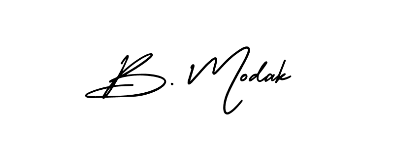 Design your own signature with our free online signature maker. With this signature software, you can create a handwritten (AmerikaSignatureDemo-Regular) signature for name B. Modak. B. Modak signature style 3 images and pictures png