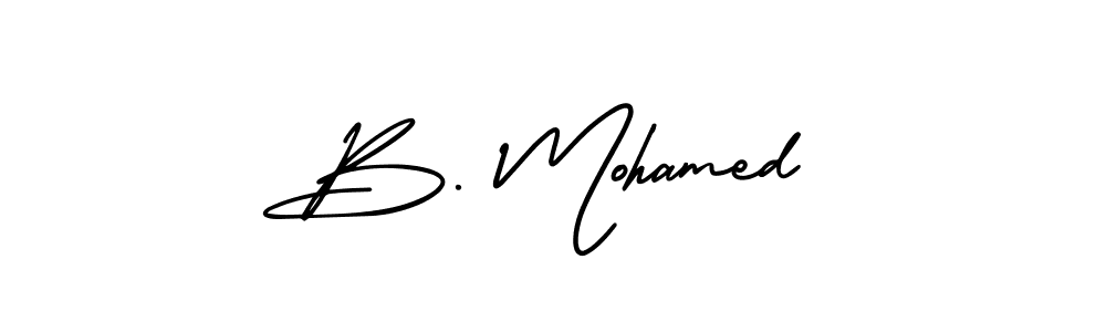 Use a signature maker to create a handwritten signature online. With this signature software, you can design (AmerikaSignatureDemo-Regular) your own signature for name B. Mohamed. B. Mohamed signature style 3 images and pictures png