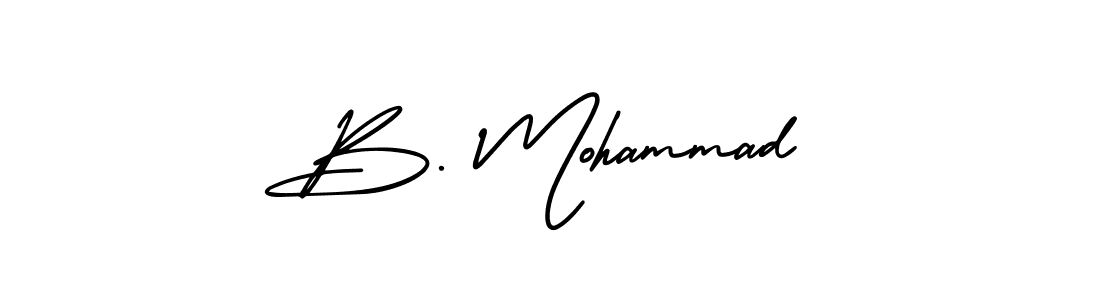 You should practise on your own different ways (AmerikaSignatureDemo-Regular) to write your name (B. Mohammad) in signature. don't let someone else do it for you. B. Mohammad signature style 3 images and pictures png
