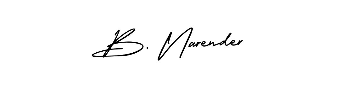 The best way (AmerikaSignatureDemo-Regular) to make a short signature is to pick only two or three words in your name. The name B. Narender include a total of six letters. For converting this name. B. Narender signature style 3 images and pictures png