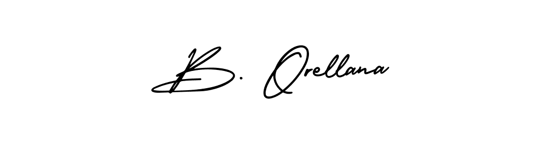 You should practise on your own different ways (AmerikaSignatureDemo-Regular) to write your name (B. Orellana) in signature. don't let someone else do it for you. B. Orellana signature style 3 images and pictures png