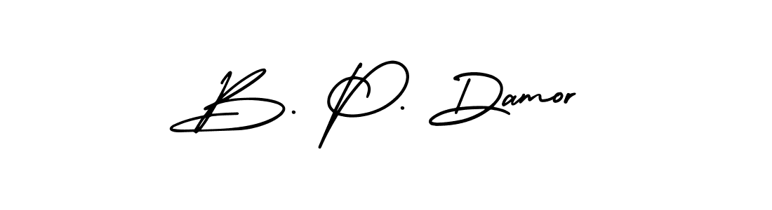 Design your own signature with our free online signature maker. With this signature software, you can create a handwritten (AmerikaSignatureDemo-Regular) signature for name B. P. Damor. B. P. Damor signature style 3 images and pictures png