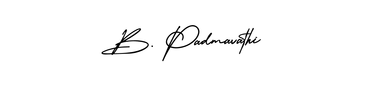 How to make B. Padmavathi name signature. Use AmerikaSignatureDemo-Regular style for creating short signs online. This is the latest handwritten sign. B. Padmavathi signature style 3 images and pictures png