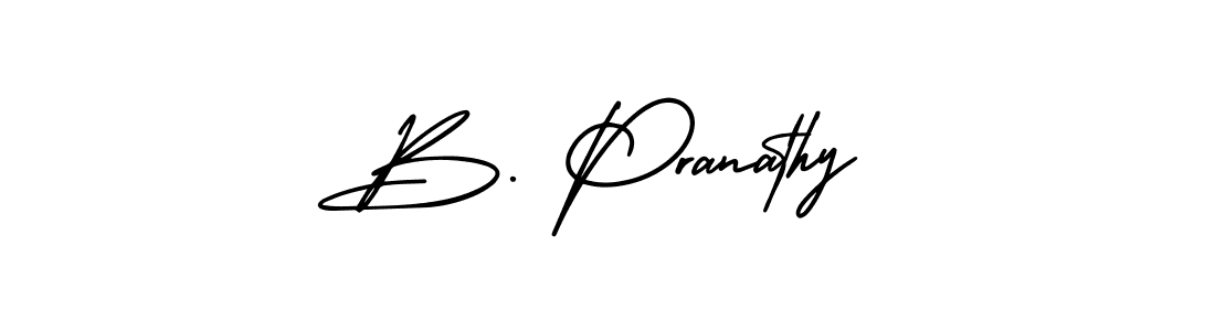 Similarly AmerikaSignatureDemo-Regular is the best handwritten signature design. Signature creator online .You can use it as an online autograph creator for name B. Pranathy. B. Pranathy signature style 3 images and pictures png