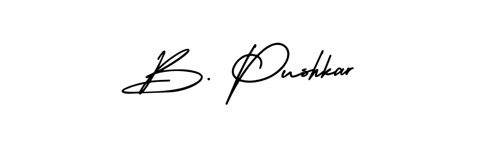 How to Draw B. Pushkar signature style? AmerikaSignatureDemo-Regular is a latest design signature styles for name B. Pushkar. B. Pushkar signature style 3 images and pictures png