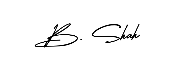 How to make B. Shah name signature. Use AmerikaSignatureDemo-Regular style for creating short signs online. This is the latest handwritten sign. B. Shah signature style 3 images and pictures png