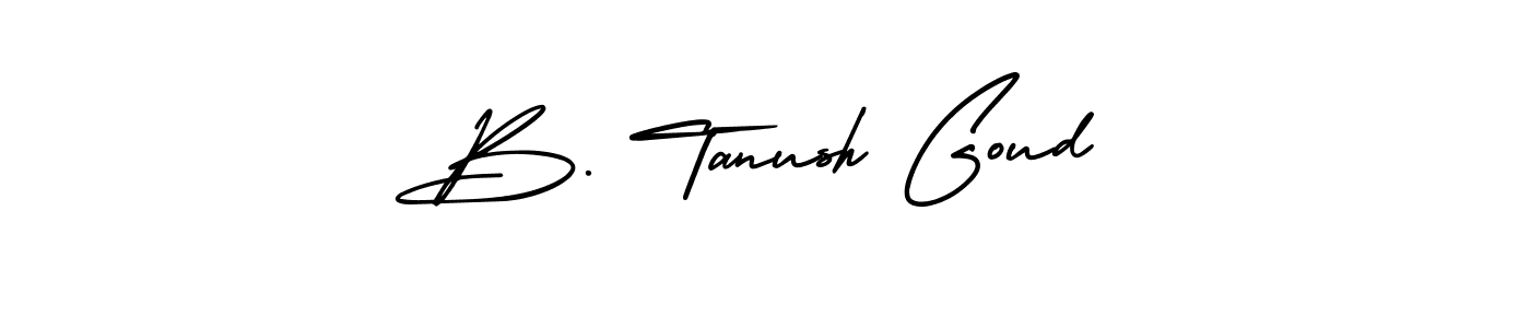 How to make B. Tanush Goud name signature. Use AmerikaSignatureDemo-Regular style for creating short signs online. This is the latest handwritten sign. B. Tanush Goud signature style 3 images and pictures png