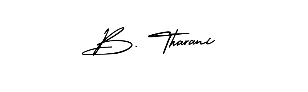 How to make B. Tharani name signature. Use AmerikaSignatureDemo-Regular style for creating short signs online. This is the latest handwritten sign. B. Tharani signature style 3 images and pictures png