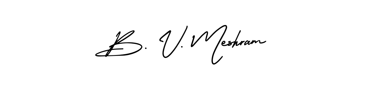 Make a beautiful signature design for name B. V. Meshram. Use this online signature maker to create a handwritten signature for free. B. V. Meshram signature style 3 images and pictures png