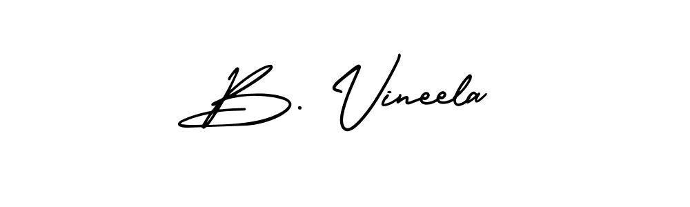 AmerikaSignatureDemo-Regular is a professional signature style that is perfect for those who want to add a touch of class to their signature. It is also a great choice for those who want to make their signature more unique. Get B. Vineela name to fancy signature for free. B. Vineela signature style 3 images and pictures png