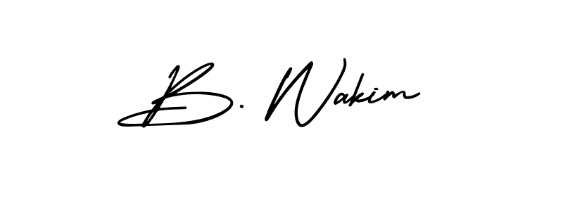 Also You can easily find your signature by using the search form. We will create B. Wakim name handwritten signature images for you free of cost using AmerikaSignatureDemo-Regular sign style. B. Wakim signature style 3 images and pictures png