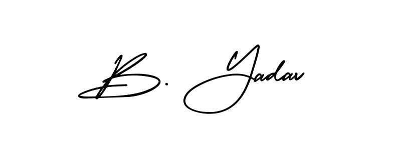 You should practise on your own different ways (AmerikaSignatureDemo-Regular) to write your name (B. Yadav) in signature. don't let someone else do it for you. B. Yadav signature style 3 images and pictures png