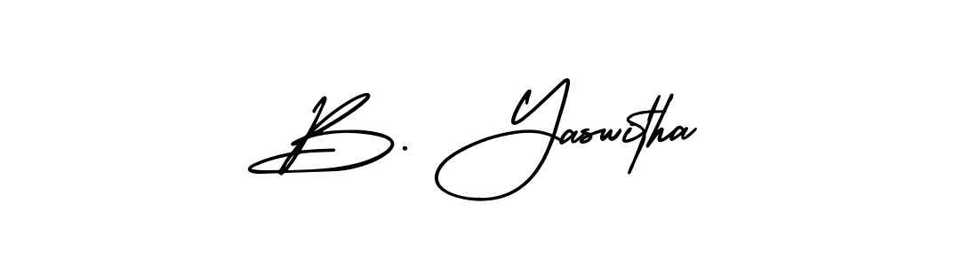 AmerikaSignatureDemo-Regular is a professional signature style that is perfect for those who want to add a touch of class to their signature. It is also a great choice for those who want to make their signature more unique. Get B. Yaswitha name to fancy signature for free. B. Yaswitha signature style 3 images and pictures png