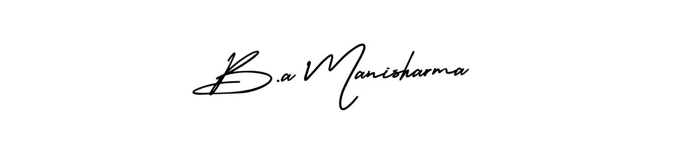 Also You can easily find your signature by using the search form. We will create B.a Manisharma name handwritten signature images for you free of cost using AmerikaSignatureDemo-Regular sign style. B.a Manisharma signature style 3 images and pictures png