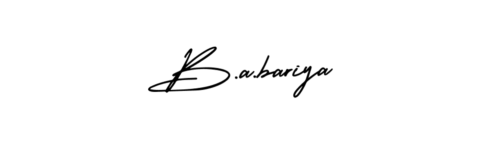 Design your own signature with our free online signature maker. With this signature software, you can create a handwritten (AmerikaSignatureDemo-Regular) signature for name B.a.bariya. B.a.bariya signature style 3 images and pictures png