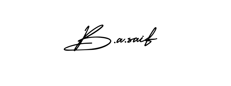 if you are searching for the best signature style for your name B.a.saif. so please give up your signature search. here we have designed multiple signature styles  using AmerikaSignatureDemo-Regular. B.a.saif signature style 3 images and pictures png