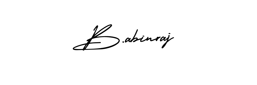 You should practise on your own different ways (AmerikaSignatureDemo-Regular) to write your name (B.abinraj) in signature. don't let someone else do it for you. B.abinraj signature style 3 images and pictures png