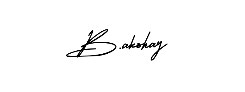 Use a signature maker to create a handwritten signature online. With this signature software, you can design (AmerikaSignatureDemo-Regular) your own signature for name B.akshay. B.akshay signature style 3 images and pictures png