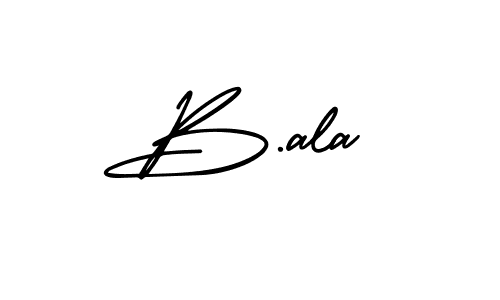 The best way (AmerikaSignatureDemo-Regular) to make a short signature is to pick only two or three words in your name. The name B.ala include a total of six letters. For converting this name. B.ala signature style 3 images and pictures png