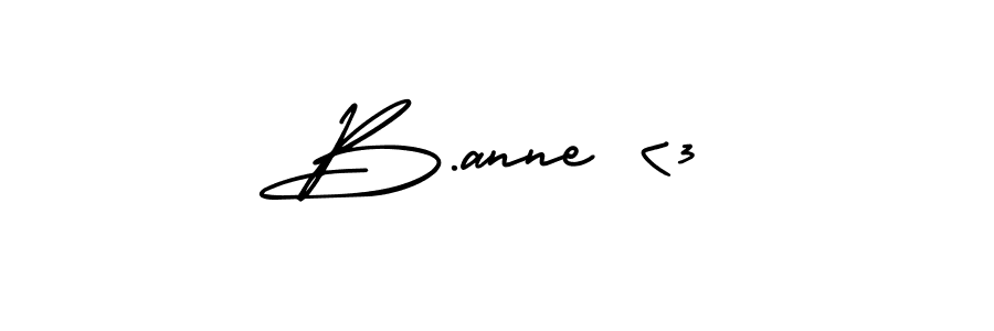 How to make B.anne <3 name signature. Use AmerikaSignatureDemo-Regular style for creating short signs online. This is the latest handwritten sign. B.anne <3 signature style 3 images and pictures png