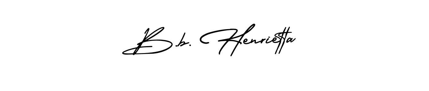 AmerikaSignatureDemo-Regular is a professional signature style that is perfect for those who want to add a touch of class to their signature. It is also a great choice for those who want to make their signature more unique. Get B.b. Henrietta name to fancy signature for free. B.b. Henrietta signature style 3 images and pictures png