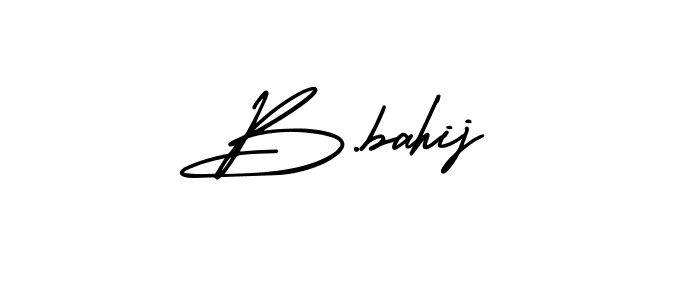 The best way (AmerikaSignatureDemo-Regular) to make a short signature is to pick only two or three words in your name. The name B.bahij include a total of six letters. For converting this name. B.bahij signature style 3 images and pictures png