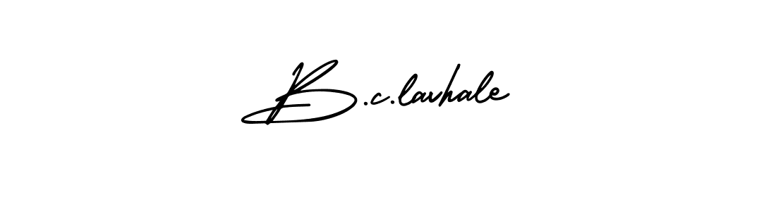 B.c.lavhale stylish signature style. Best Handwritten Sign (AmerikaSignatureDemo-Regular) for my name. Handwritten Signature Collection Ideas for my name B.c.lavhale. B.c.lavhale signature style 3 images and pictures png