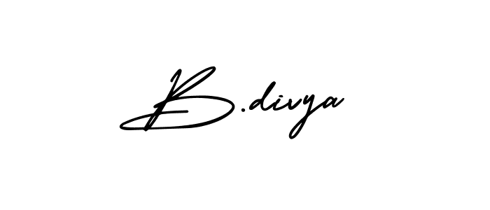 The best way (AmerikaSignatureDemo-Regular) to make a short signature is to pick only two or three words in your name. The name B.divya include a total of six letters. For converting this name. B.divya signature style 3 images and pictures png