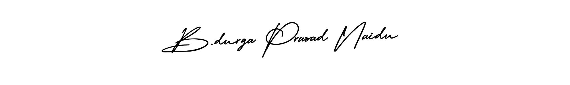 The best way (AmerikaSignatureDemo-Regular) to make a short signature is to pick only two or three words in your name. The name B.durga Prasad Naidu include a total of six letters. For converting this name. B.durga Prasad Naidu signature style 3 images and pictures png