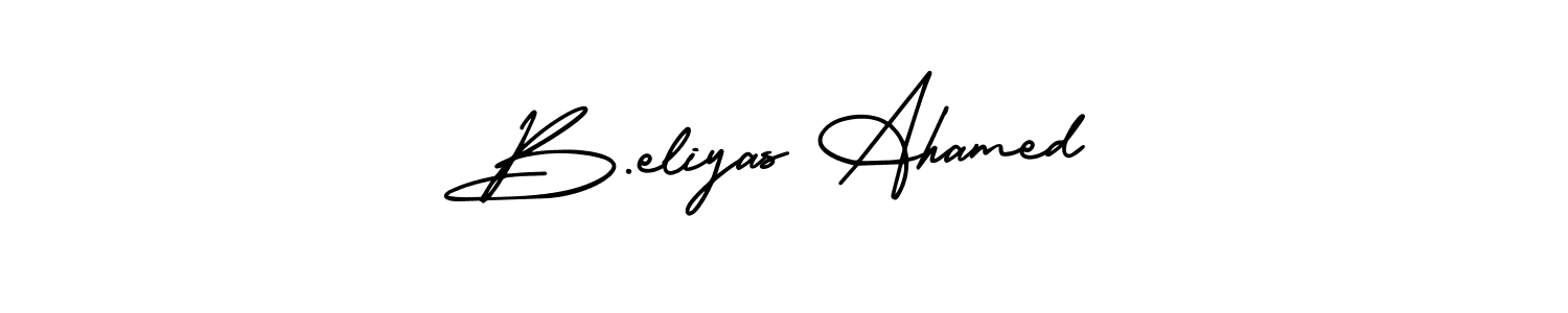 How to make B.eliyas Ahamed name signature. Use AmerikaSignatureDemo-Regular style for creating short signs online. This is the latest handwritten sign. B.eliyas Ahamed signature style 3 images and pictures png
