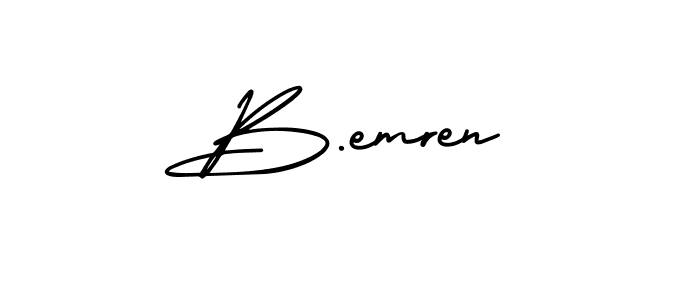How to make B.emren name signature. Use AmerikaSignatureDemo-Regular style for creating short signs online. This is the latest handwritten sign. B.emren signature style 3 images and pictures png