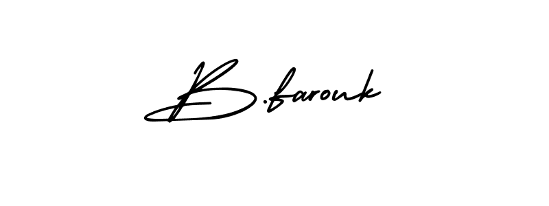 Use a signature maker to create a handwritten signature online. With this signature software, you can design (AmerikaSignatureDemo-Regular) your own signature for name B.farouk. B.farouk signature style 3 images and pictures png