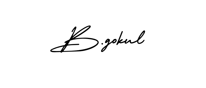 Create a beautiful signature design for name B.gokul. With this signature (AmerikaSignatureDemo-Regular) fonts, you can make a handwritten signature for free. B.gokul signature style 3 images and pictures png