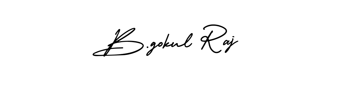 How to make B.gokul Raj name signature. Use AmerikaSignatureDemo-Regular style for creating short signs online. This is the latest handwritten sign. B.gokul Raj signature style 3 images and pictures png