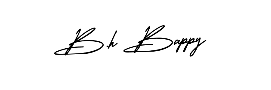 Design your own signature with our free online signature maker. With this signature software, you can create a handwritten (AmerikaSignatureDemo-Regular) signature for name B.h Bappy. B.h Bappy signature style 3 images and pictures png