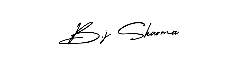 You should practise on your own different ways (AmerikaSignatureDemo-Regular) to write your name (B.j Sharma) in signature. don't let someone else do it for you. B.j Sharma signature style 3 images and pictures png