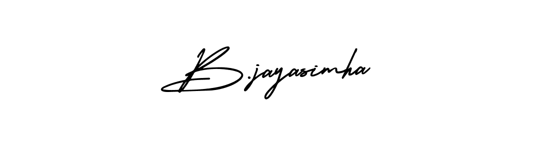 Make a beautiful signature design for name B.jayasimha. With this signature (AmerikaSignatureDemo-Regular) style, you can create a handwritten signature for free. B.jayasimha signature style 3 images and pictures png