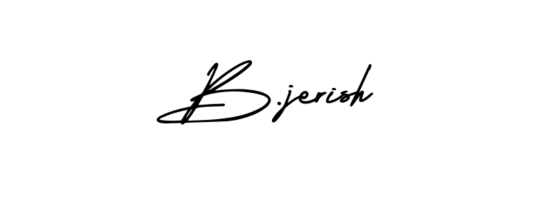 B.jerish stylish signature style. Best Handwritten Sign (AmerikaSignatureDemo-Regular) for my name. Handwritten Signature Collection Ideas for my name B.jerish. B.jerish signature style 3 images and pictures png