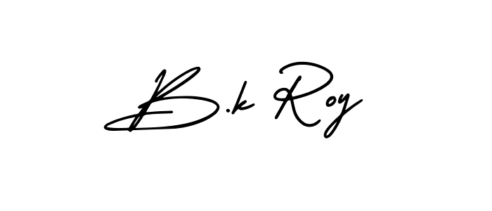 The best way (AmerikaSignatureDemo-Regular) to make a short signature is to pick only two or three words in your name. The name B.k Roy include a total of six letters. For converting this name. B.k Roy signature style 3 images and pictures png