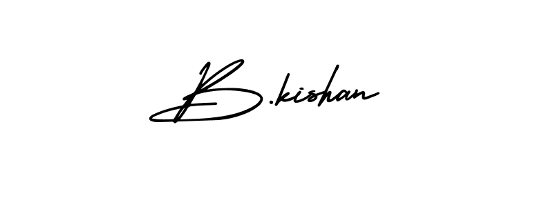 The best way (AmerikaSignatureDemo-Regular) to make a short signature is to pick only two or three words in your name. The name B.kishan include a total of six letters. For converting this name. B.kishan signature style 3 images and pictures png