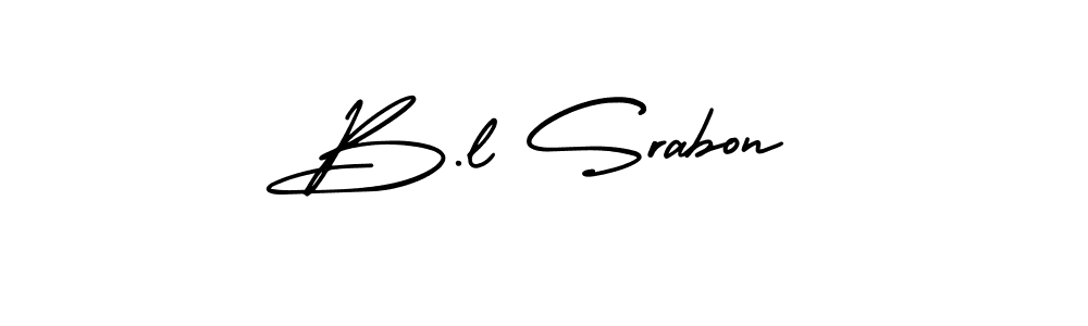 How to make B.l Srabon name signature. Use AmerikaSignatureDemo-Regular style for creating short signs online. This is the latest handwritten sign. B.l Srabon signature style 3 images and pictures png