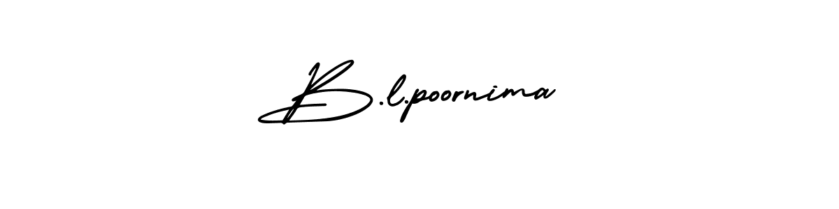 How to make B.l.poornima signature? AmerikaSignatureDemo-Regular is a professional autograph style. Create handwritten signature for B.l.poornima name. B.l.poornima signature style 3 images and pictures png
