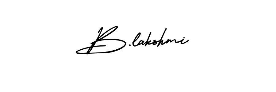 Create a beautiful signature design for name B.lakshmi. With this signature (AmerikaSignatureDemo-Regular) fonts, you can make a handwritten signature for free. B.lakshmi signature style 3 images and pictures png