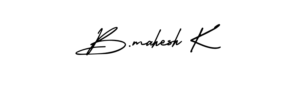 Create a beautiful signature design for name B.mahesh K. With this signature (AmerikaSignatureDemo-Regular) fonts, you can make a handwritten signature for free. B.mahesh K signature style 3 images and pictures png