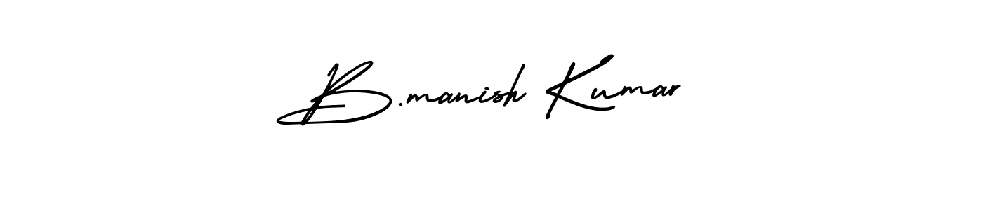 Use a signature maker to create a handwritten signature online. With this signature software, you can design (AmerikaSignatureDemo-Regular) your own signature for name B.manish Kumar. B.manish Kumar signature style 3 images and pictures png